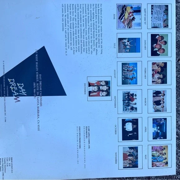 The Beatles 1988 Calendar with Red Roses - Picture 3 of 3